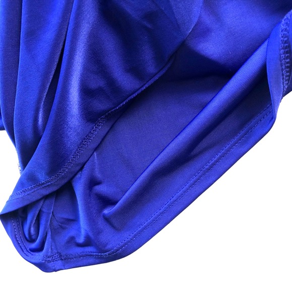 ABS Allen‎ Schwartz Off-Shoulder Capri Blue Cocktail Dress Bell Sleeves 12 - Picture 16 of 16